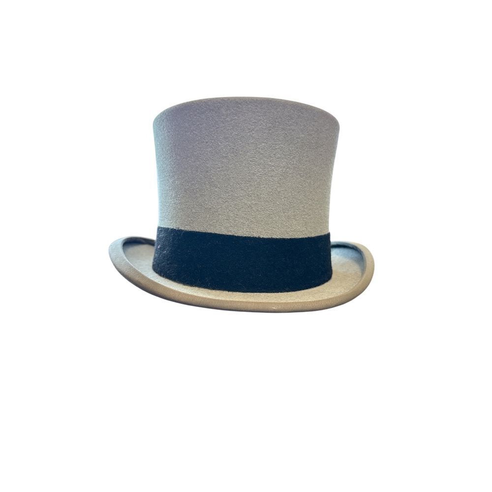 Harrods of London Vintage Gray Felt Top Hat Formal‎ Gentleman Size 6 7/8 (56) - Picture 4 of 7